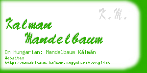kalman mandelbaum business card
