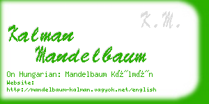 kalman mandelbaum business card